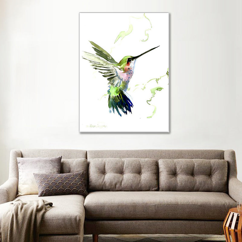 Bird Painting Wall Art Textured Contemporary Living Room Canvas Print in Light Color Clearhalo 'Art Gallery' 'Canvas Art' 'Contemporary Art Gallery' 'Modern' Arts' 1640552