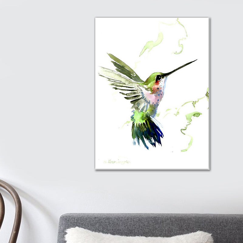 Bird Painting Wall Art Textured Contemporary Living Room Canvas Print in Light Color Clearhalo 'Art Gallery' 'Canvas Art' 'Contemporary Art Gallery' 'Modern' Arts' 1640553
