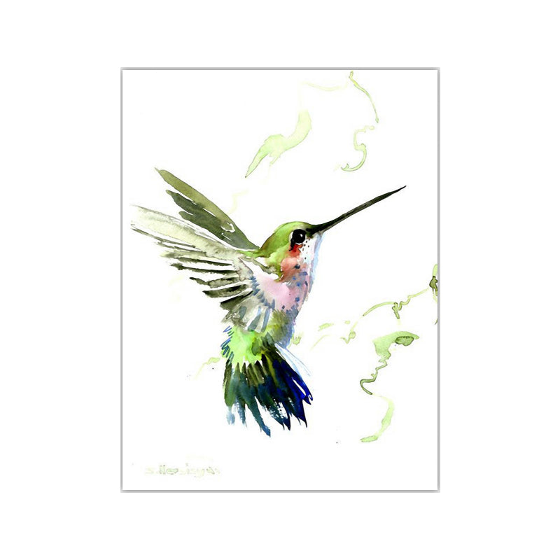 Bird Painting Wall Art Textured Contemporary Living Room Canvas Print in Light Color Clearhalo 'Art Gallery' 'Canvas Art' 'Contemporary Art Gallery' 'Modern' Arts' 1640554