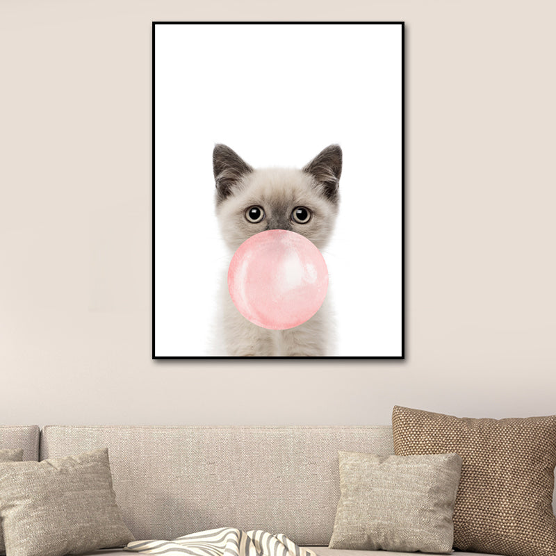 Pastel Color Animals Illustrations Art Textured Kid's Style Children Bedroom Canvas Clearhalo 'Art Gallery' 'Canvas Art' 'Kids' Arts' 1640559