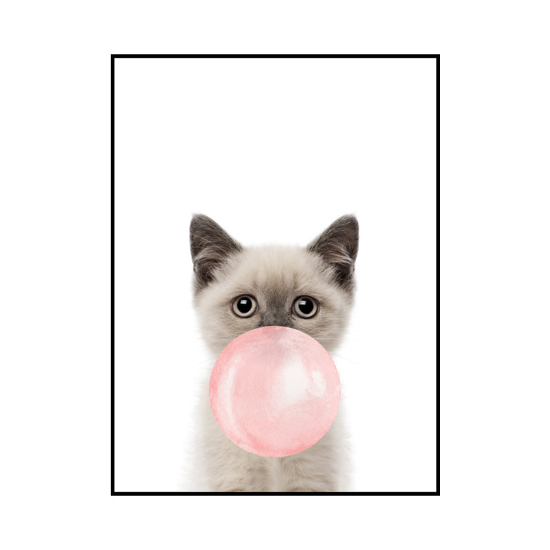 Pastel Color Animals Illustrations Art Textured Kid's Style Children Bedroom Canvas Clearhalo 'Art Gallery' 'Canvas Art' 'Kids' Arts' 1640561