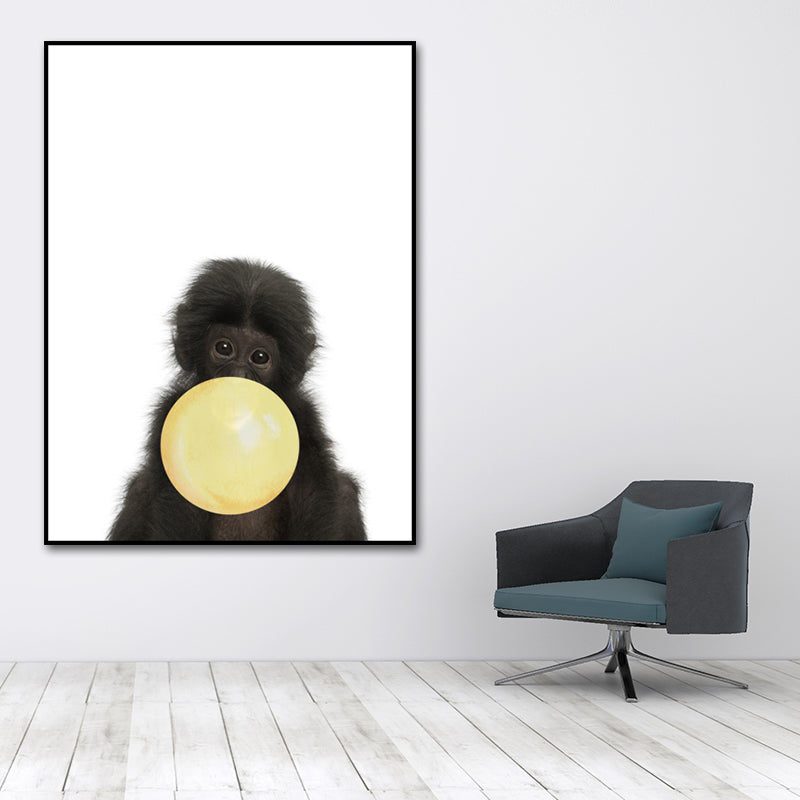 Pastel Color Animals Illustrations Art Textured Kid's Style Children Bedroom Canvas Clearhalo 'Art Gallery' 'Canvas Art' 'Kids' Arts' 1640573