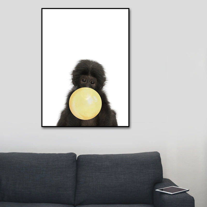 Pastel Color Animals Illustrations Art Textured Kid's Style Children Bedroom Canvas Clearhalo 'Art Gallery' 'Canvas Art' 'Kids' Arts' 1640574