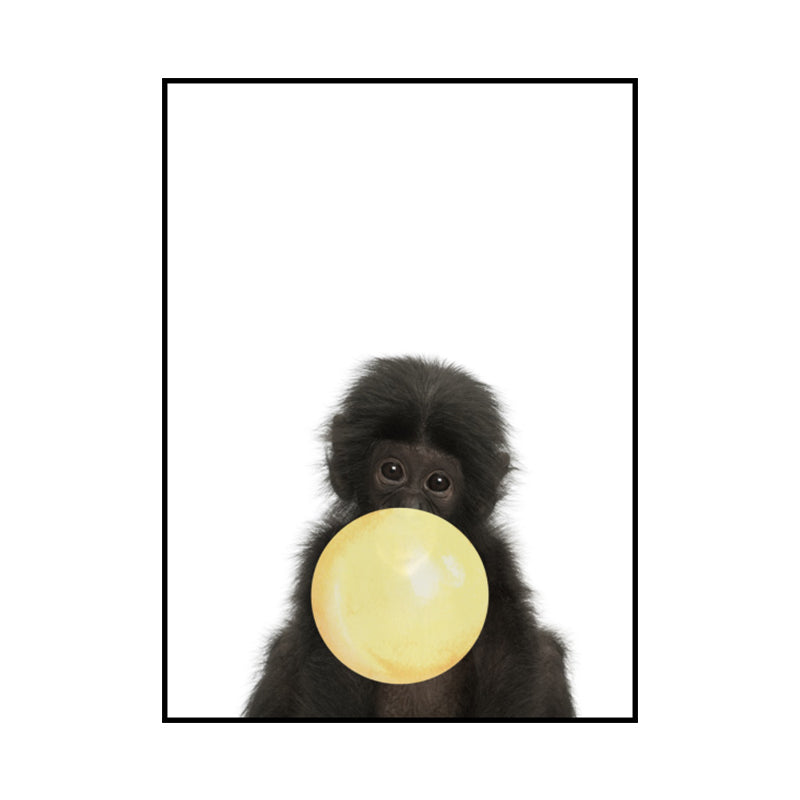 Pastel Color Animals Illustrations Art Textured Kid's Style Children Bedroom Canvas Clearhalo 'Art Gallery' 'Canvas Art' 'Kids' Arts' 1640575