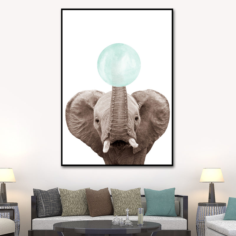 Pastel Color Animals Illustrations Art Textured Kid's Style Children Bedroom Canvas Clearhalo 'Art Gallery' 'Canvas Art' 'Kids' Arts' 1640581
