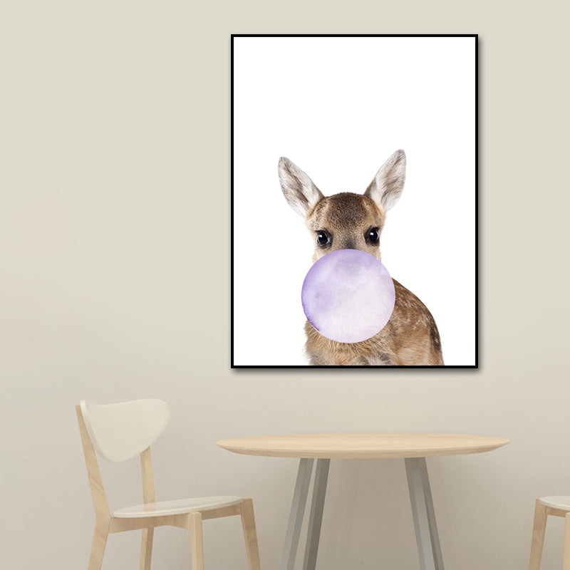 Pastel Color Animals Illustrations Art Textured Kid's Style Children Bedroom Canvas Clearhalo 'Art Gallery' 'Canvas Art' 'Kids' Arts' 1640587