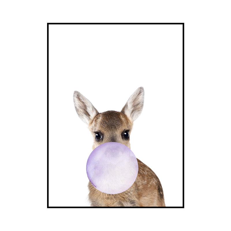 Pastel Color Animals Illustrations Art Textured Kid's Style Children Bedroom Canvas Clearhalo 'Art Gallery' 'Canvas Art' 'Kids' Arts' 1640589