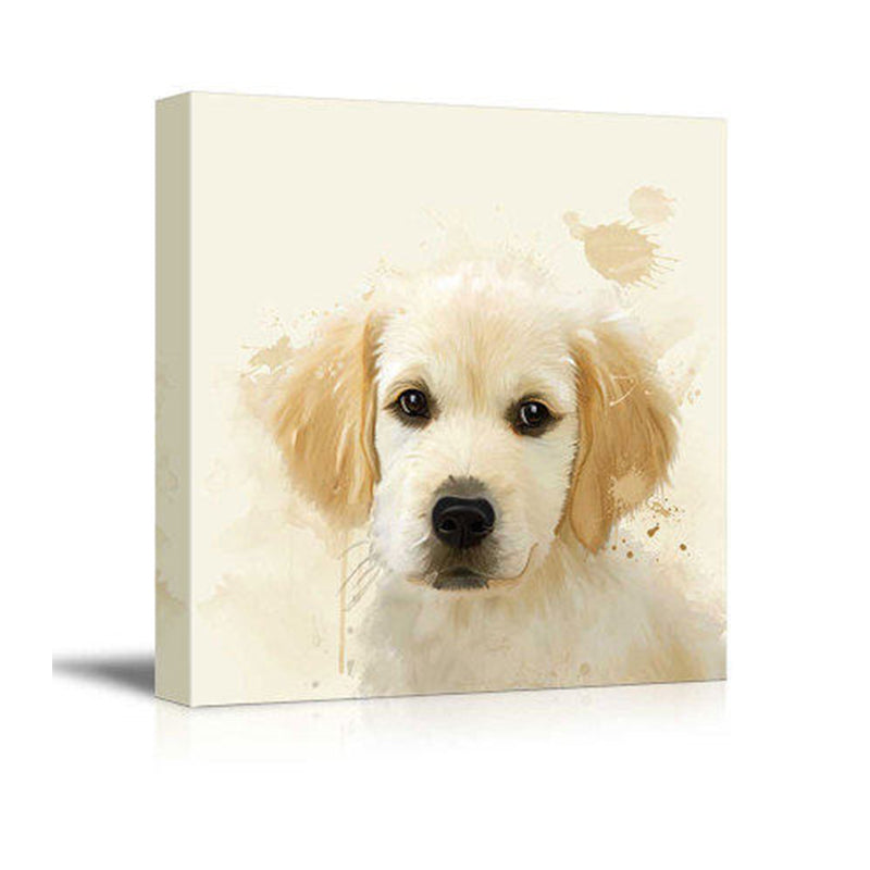 Kawaii Puppy Dog Wall Decor for Kids Bedroom Animal Painting Canvas Art in Yellow Clearhalo 'Art Gallery' 'Canvas Art' 'Kids' Arts' 1640645