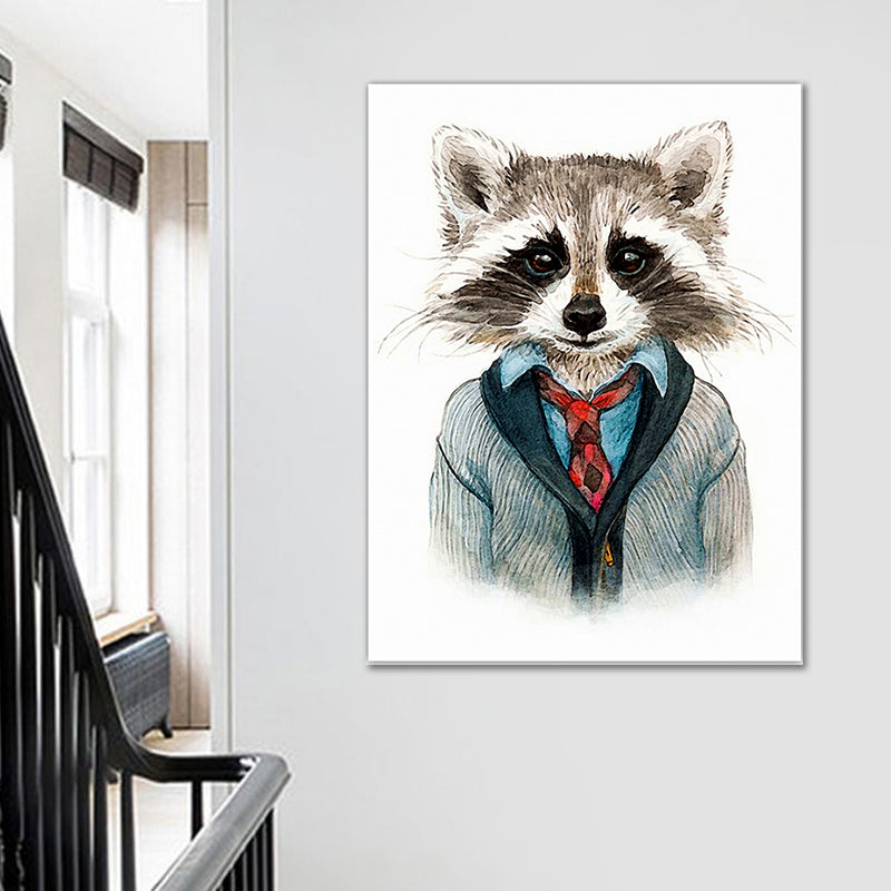 Canvas Soft Color Painting Childrens Art Animal Pet Print Wall Decor for Stairway Brown Clearhalo 'Art Gallery' 'Canvas Art' 'Kids' Arts' 1640655