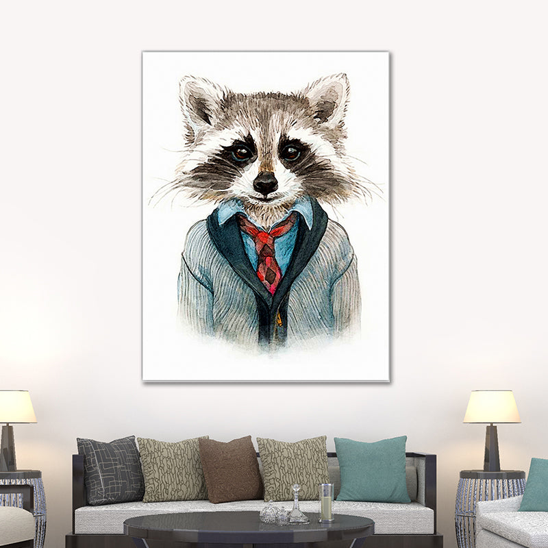 Canvas Soft Color Painting Childrens Art Animal Pet Print Wall Decor for Stairway Clearhalo 'Art Gallery' 'Canvas Art' 'Kids' Arts' 1640657