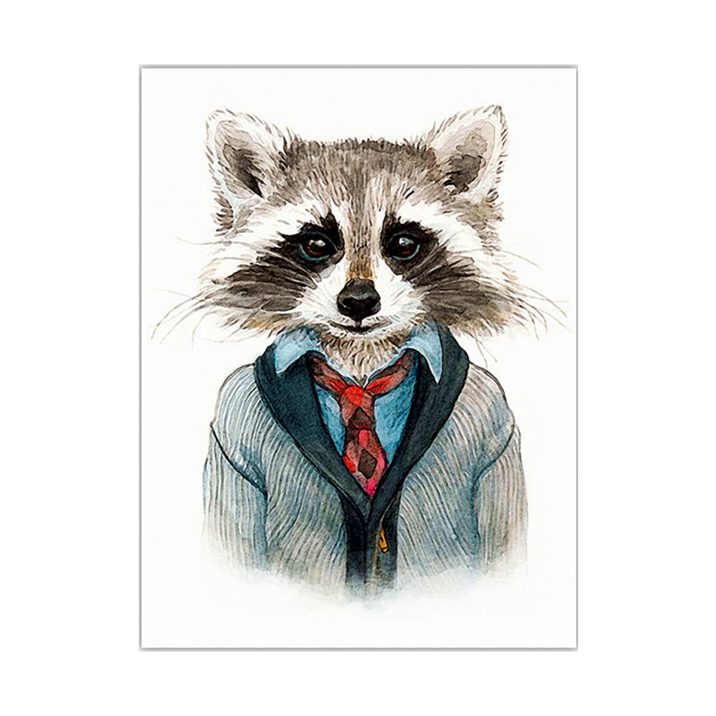 Canvas Soft Color Painting Childrens Art Animal Pet Print Wall Decor for Stairway Clearhalo 'Art Gallery' 'Canvas Art' 'Kids' Arts' 1640658