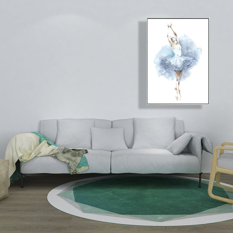 Elegant Ballerina Art Print for Girls Bedroom Dancer Painting Wall Decor in Soft Color Clearhalo 'Art Gallery' 'Canvas Art' 'Contemporary Art Gallery' 'Modern' Arts' 1640698