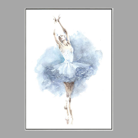 Elegant Ballerina Art Print for Girls Bedroom Dancer Painting Wall Decor in Soft Color Clearhalo 'Art Gallery' 'Canvas Art' 'Contemporary Art Gallery' 'Modern' Arts' 1640700