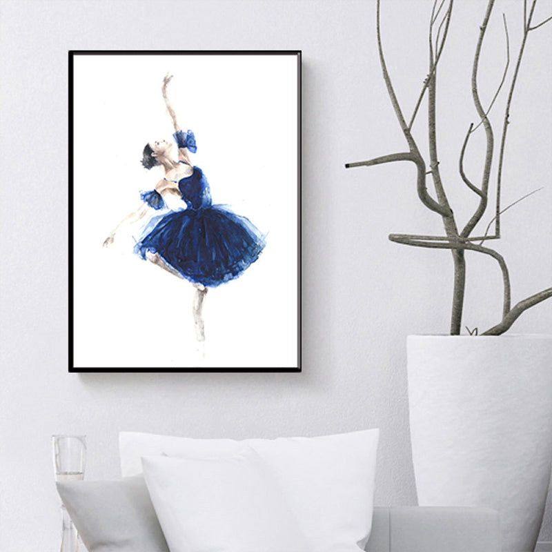 Elegant Ballerina Art Print for Girls Bedroom Dancer Painting Wall Decor in Soft Color Clearhalo 'Art Gallery' 'Canvas Art' 'Contemporary Art Gallery' 'Modern' Arts' 1640705