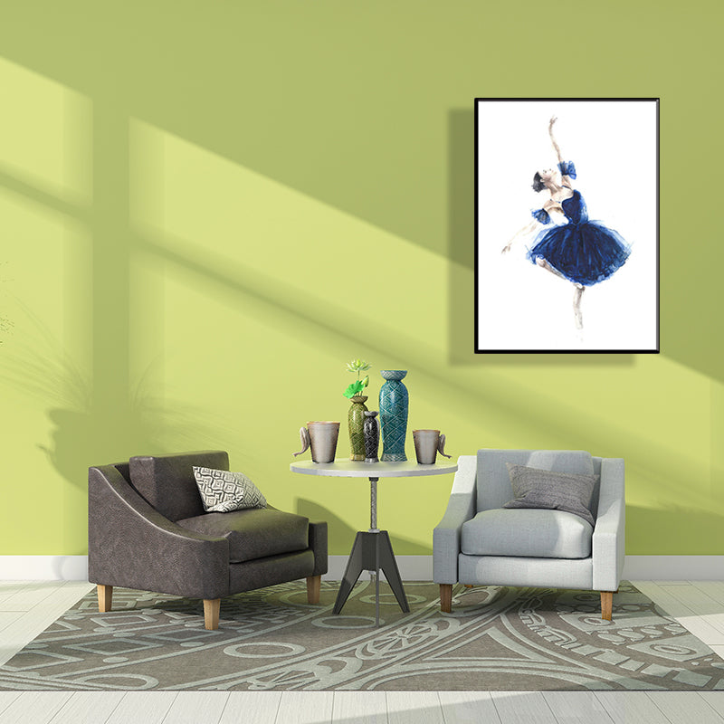 Elegant Ballerina Art Print for Girls Bedroom Dancer Painting Wall Decor in Soft Color Clearhalo 'Art Gallery' 'Canvas Art' 'Contemporary Art Gallery' 'Modern' Arts' 1640706
