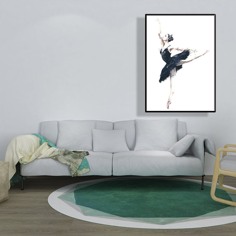 Elegant Ballerina Art Print for Girls Bedroom Dancer Painting Wall Decor in Soft Color Clearhalo 'Art Gallery' 'Canvas Art' 'Contemporary Art Gallery' 'Modern' Arts' 1640712