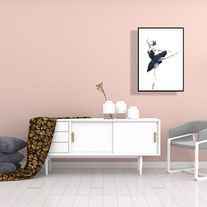 Elegant Ballerina Art Print for Girls Bedroom Dancer Painting Wall Decor in Soft Color Clearhalo 'Art Gallery' 'Canvas Art' 'Contemporary Art Gallery' 'Modern' Arts' 1640713