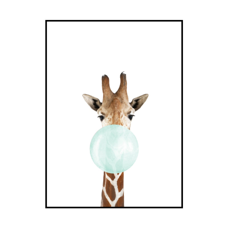 Animals Image Wall Decor Kid's Style Textured Girls Bedroom Painting, Multiple Sizes Clearhalo 'Art Gallery' 'Canvas Art' 'Kids' Arts' 1640741