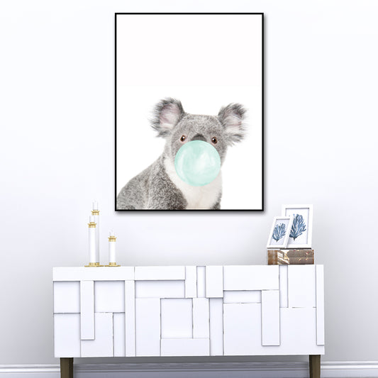 Animals Image Wall Decor Kid's Style Textured Girls Bedroom Painting, Multiple Sizes Clearhalo 'Art Gallery' 'Canvas Art' 'Kids' Arts' 1640753