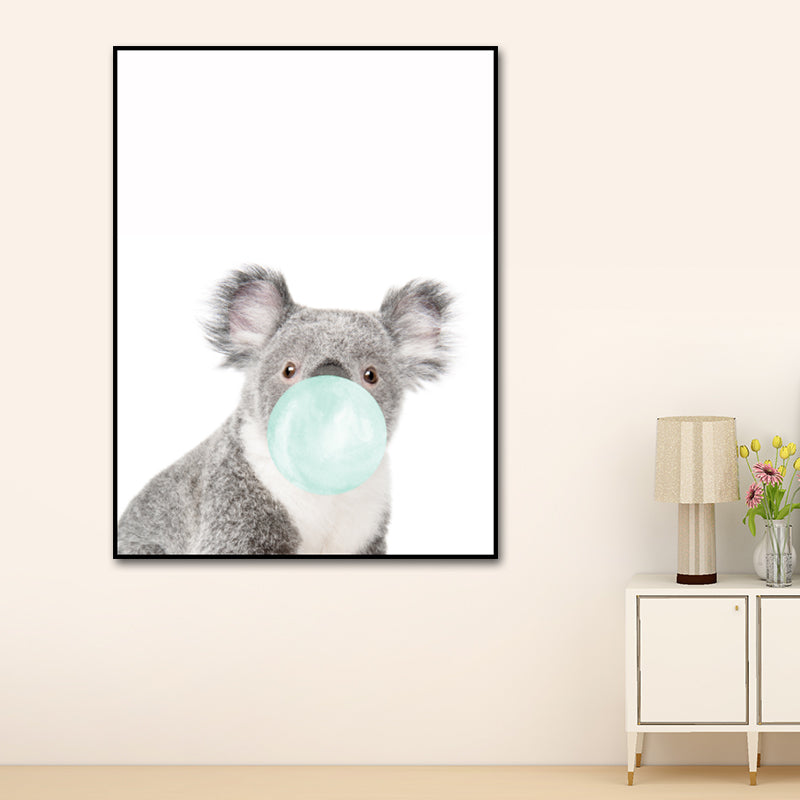 Animals Image Wall Decor Kid's Style Textured Girls Bedroom Painting, Multiple Sizes Clearhalo 'Art Gallery' 'Canvas Art' 'Kids' Arts' 1640754