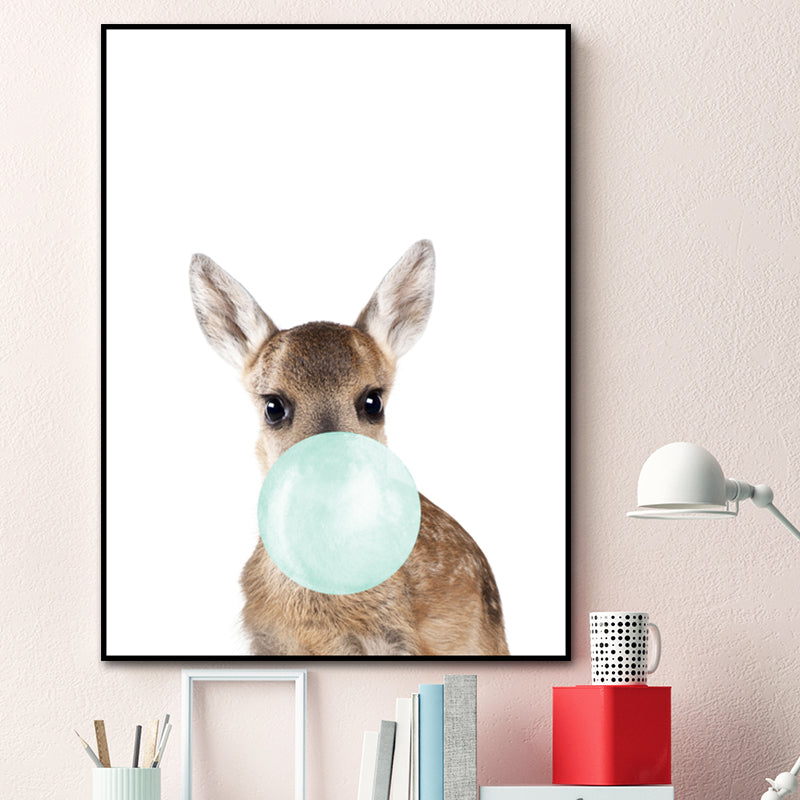 Animals Image Wall Decor Kid's Style Textured Girls Bedroom Painting, Multiple Sizes Yellow Clearhalo 'Art Gallery' 'Canvas Art' 'Kids' Arts' 1640759