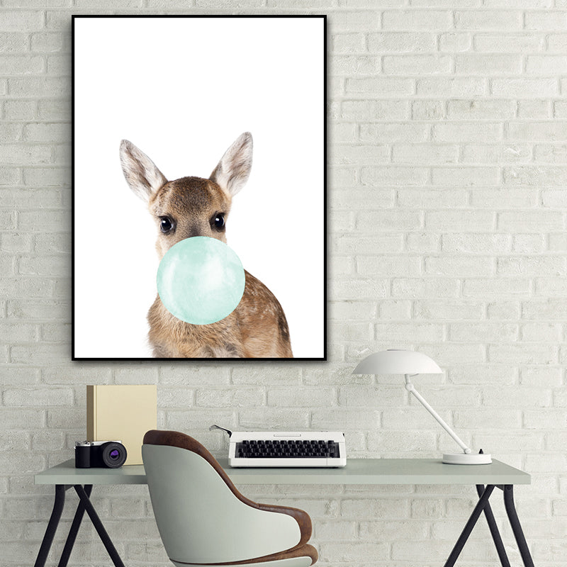 Animals Image Wall Decor Kid's Style Textured Girls Bedroom Painting, Multiple Sizes Clearhalo 'Art Gallery' 'Canvas Art' 'Kids' Arts' 1640760