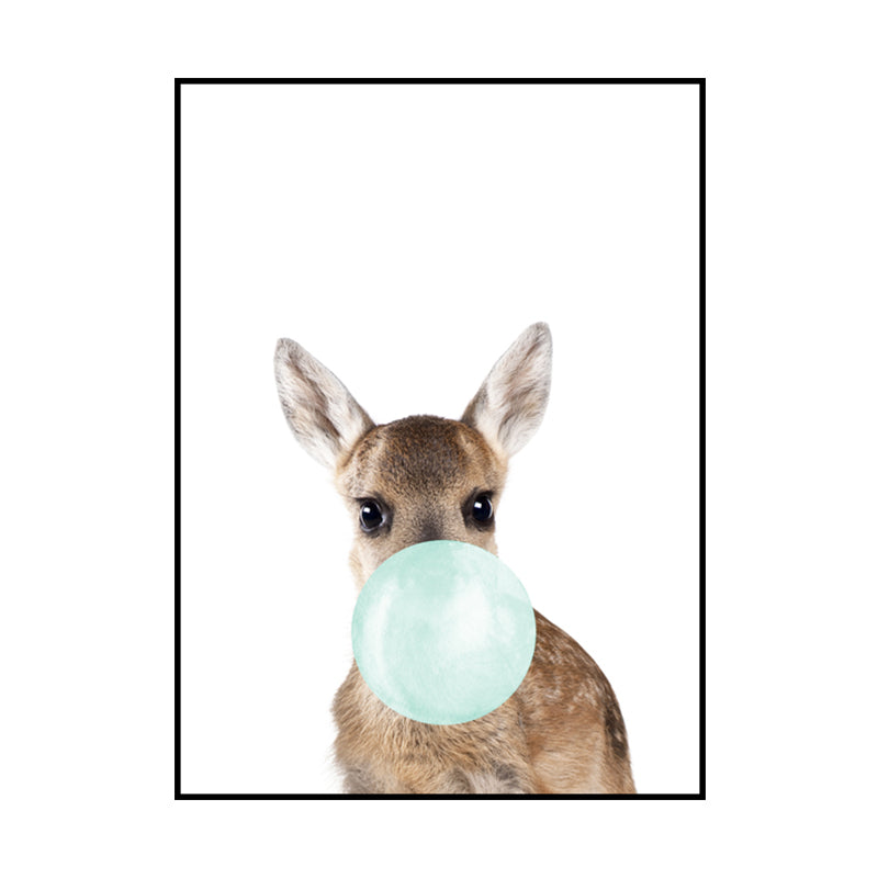 Animals Image Wall Decor Kid's Style Textured Girls Bedroom Painting, Multiple Sizes Clearhalo 'Art Gallery' 'Canvas Art' 'Kids' Arts' 1640762