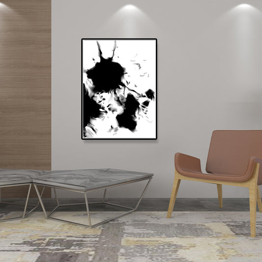 Black and White Minimalism Canvas Art Spray-Paint Wall Decoration for House Interior Black Design 1 Clearhalo 'Art Gallery' 'Canvas Art' 'Contemporary Art Gallery' 'Contemporary Art' 'Minimalism' 'Minimalist Art Gallery' 'Scandinavian' Arts' 1640766