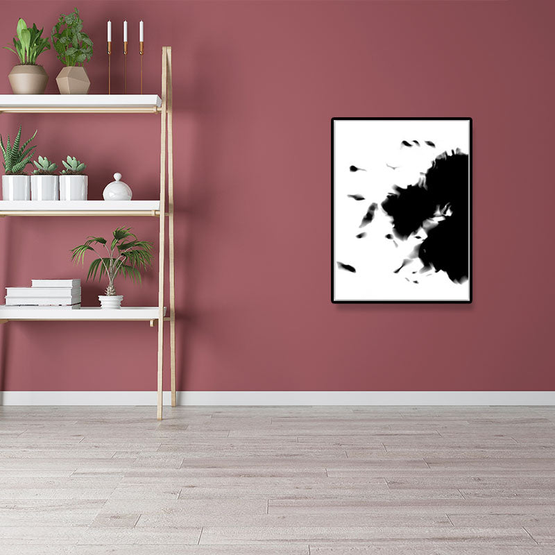 Black and White Minimalism Canvas Art Spray-Paint Wall Decoration for House Interior Clearhalo 'Art Gallery' 'Canvas Art' 'Contemporary Art Gallery' 'Contemporary Art' 'Minimalism' 'Minimalist Art Gallery' 'Scandinavian' Arts' 1640781