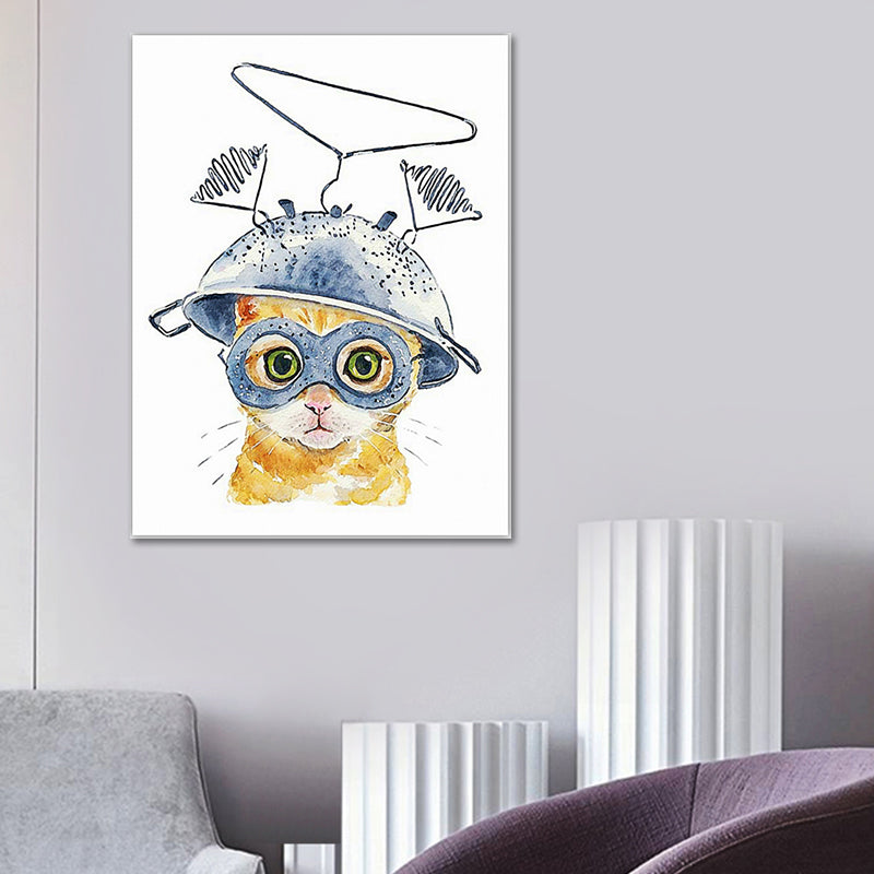 Textured Pet Painting Wall Decoration Canvas Cartoon Wall Art for Kids Bedroom Clearhalo 'Art Gallery' 'Canvas Art' 'Kids' Arts' 1640816