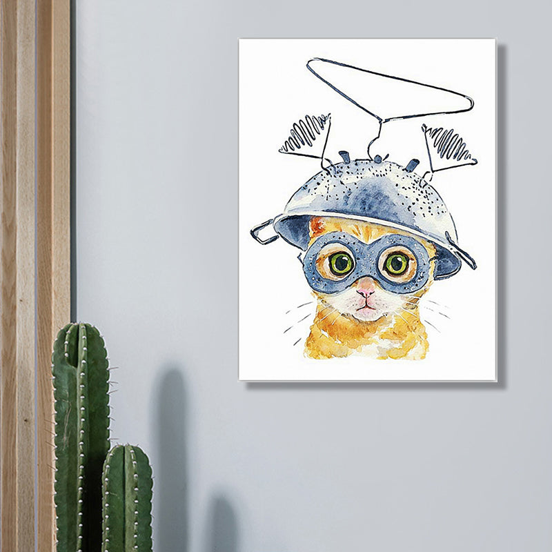 Textured Pet Painting Wall Decoration Canvas Cartoon Wall Art for Kids Bedroom Clearhalo 'Art Gallery' 'Canvas Art' 'Kids' Arts' 1640817