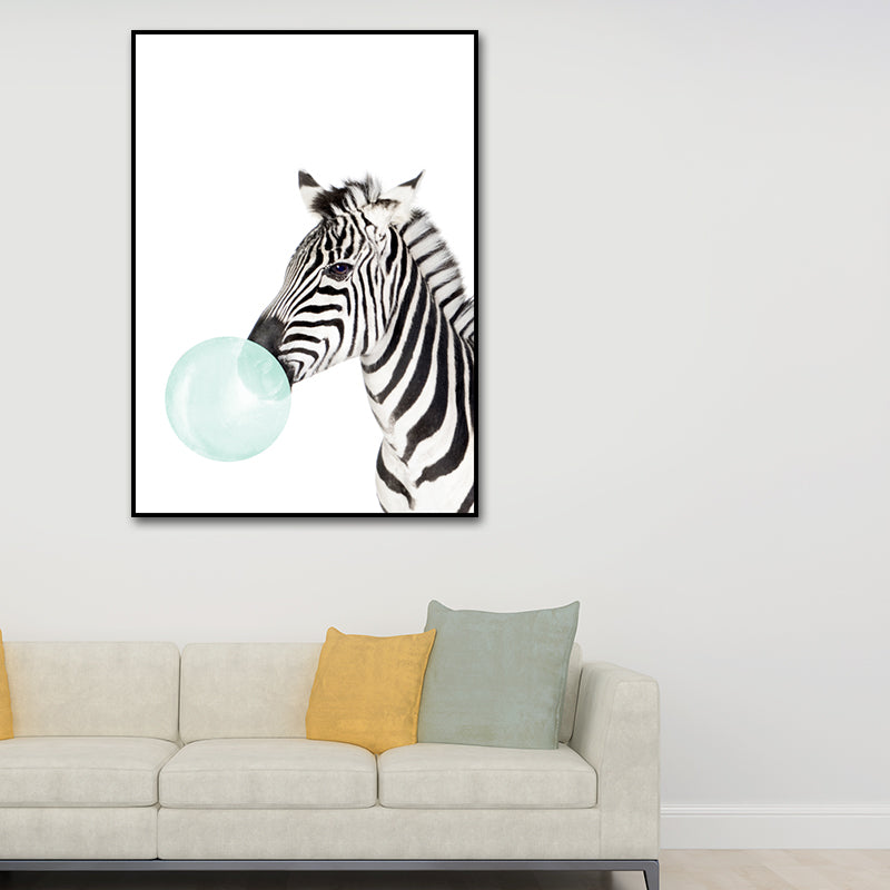 Animals and Balloon Illustrations Painting Children's Art Canvas Wall Print, Multiple Sizes Clearhalo 'Art Gallery' 'Canvas Art' 'Kids' Arts' 1640879