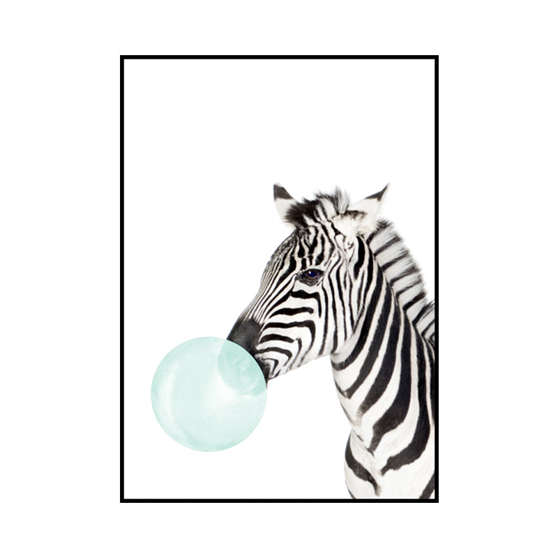 Animals and Balloon Illustrations Painting Children's Art Canvas Wall Print, Multiple Sizes Clearhalo 'Art Gallery' 'Canvas Art' 'Kids' Arts' 1640881