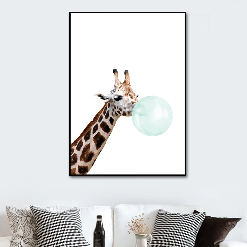 Animals and Balloon Illustrations Painting Children's Art Canvas Wall Print, Multiple Sizes Clearhalo 'Art Gallery' 'Canvas Art' 'Kids' Arts' 1640886