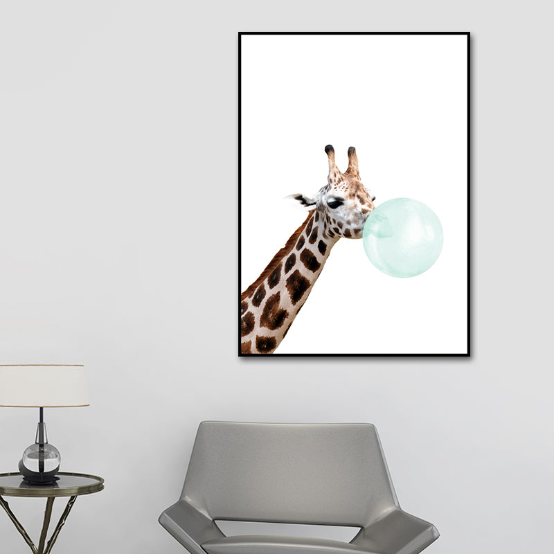 Animals and Balloon Illustrations Painting Children's Art Canvas Wall Print, Multiple Sizes Clearhalo 'Art Gallery' 'Canvas Art' 'Kids' Arts' 1640887