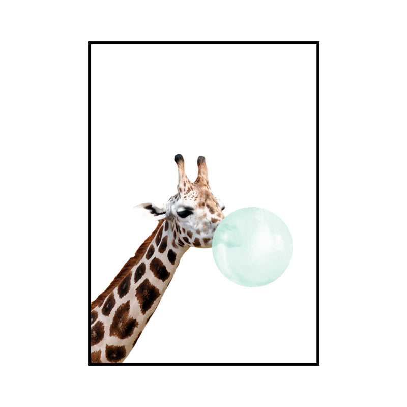 Animals and Balloon Illustrations Painting Children's Art Canvas Wall Print, Multiple Sizes Clearhalo 'Art Gallery' 'Canvas Art' 'Kids' Arts' 1640888