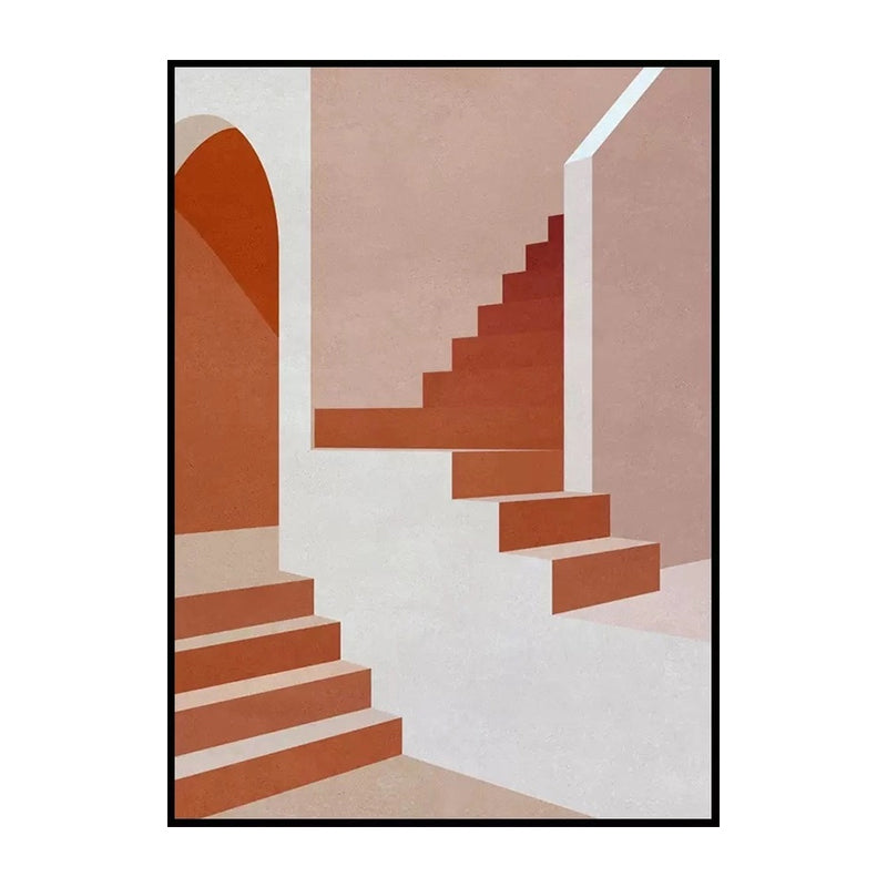 Indoor Stairs Wall Decor in Light Color Contemporary Style Canvas for Dining Room Clearhalo 'Art Gallery' 'Canvas Art' 'Contemporary Art Gallery' 'Modern' Arts' 1640895