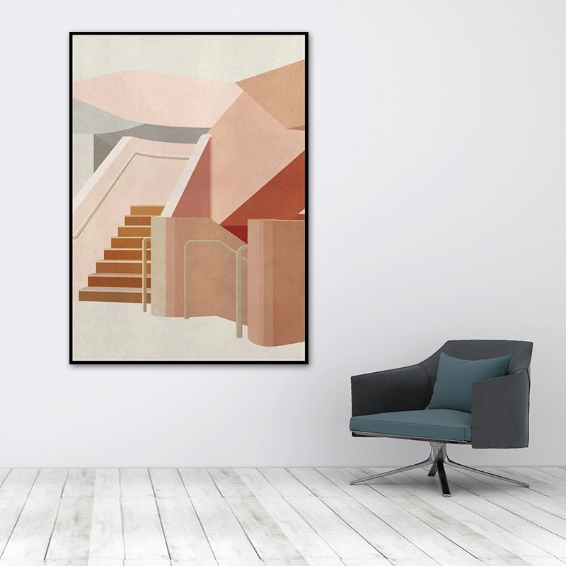 Indoor Stairs Wall Decor in Light Color Contemporary Style Canvas for Dining Room Clearhalo 'Art Gallery' 'Canvas Art' 'Contemporary Art Gallery' 'Modern' Arts' 1640901