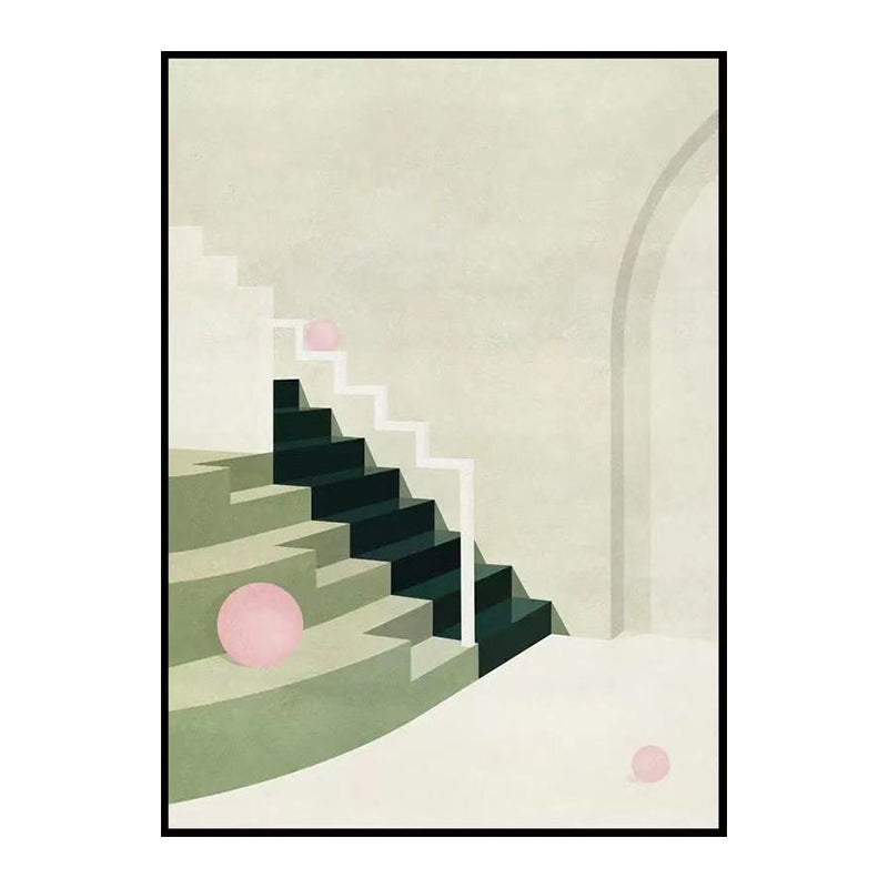 Contemporary House Interior Painting in Soft Color Textured Wall Art for Guest Room Clearhalo 'Art Gallery' 'Canvas Art' 'Contemporary Art Gallery' 'Modern' Arts' 1640909