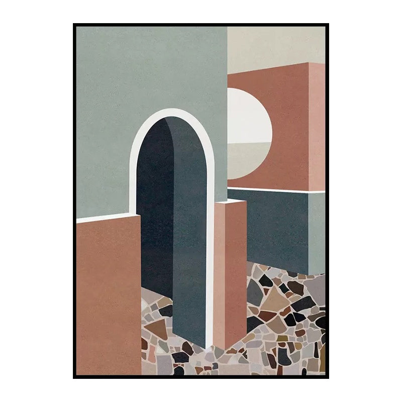 Contemporary House Interior Painting in Soft Color Textured Wall Art for Guest Room Clearhalo 'Art Gallery' 'Canvas Art' 'Contemporary Art Gallery' 'Modern' Arts' 1640916