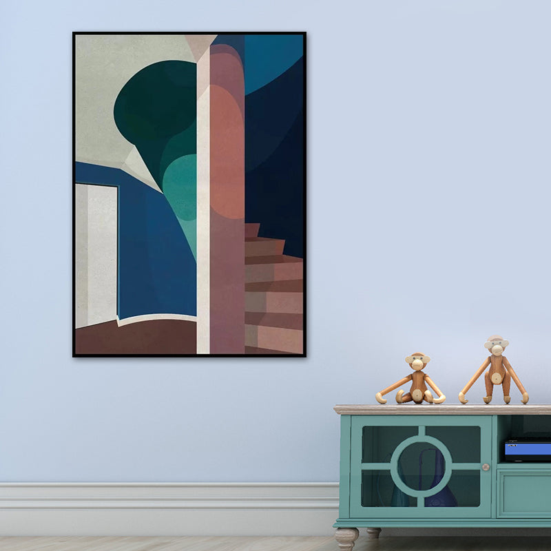 Contemporary House Interior Painting in Soft Color Textured Wall Art for Guest Room Clearhalo 'Art Gallery' 'Canvas Art' 'Contemporary Art Gallery' 'Modern' Arts' 1640921