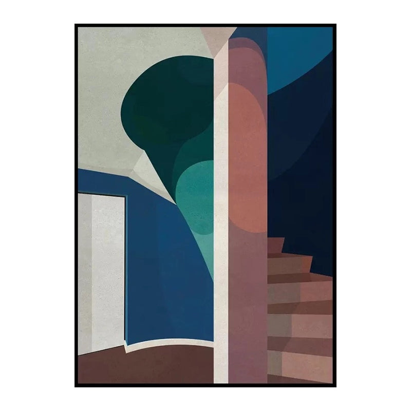 Contemporary House Interior Painting in Soft Color Textured Wall Art for Guest Room Clearhalo 'Art Gallery' 'Canvas Art' 'Contemporary Art Gallery' 'Modern' Arts' 1640923