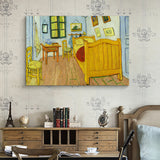 Vincents Bedroom in Arles Painting Rust Classical House Interior Wall Art in Yellow Yellow Clearhalo 'Art Gallery' 'Canvas Art' 'Country Art Gallery' 'French Country' 'Rustic' Arts' 1640941