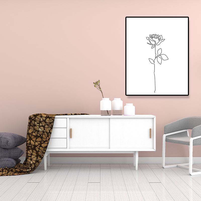 Canvas White Painting Nordic Charcoal Drawings Hand in Hand Wall Art Decor, Multiple Sizes Clearhalo 'Arts' 'Canvas Art' 1640989