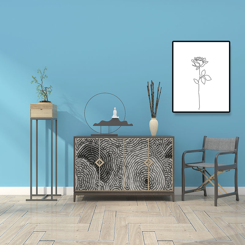 Canvas White Painting Nordic Charcoal Drawings Hand in Hand Wall Art Decor, Multiple Sizes Clearhalo 'Arts' 'Canvas Art' 1640990