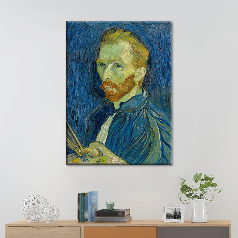 Van Gogh Self Portrait Painting Retro Style Textured Wall Art Decor for Living Room Clearhalo 'Arts' 'Canvas Art' 1641037