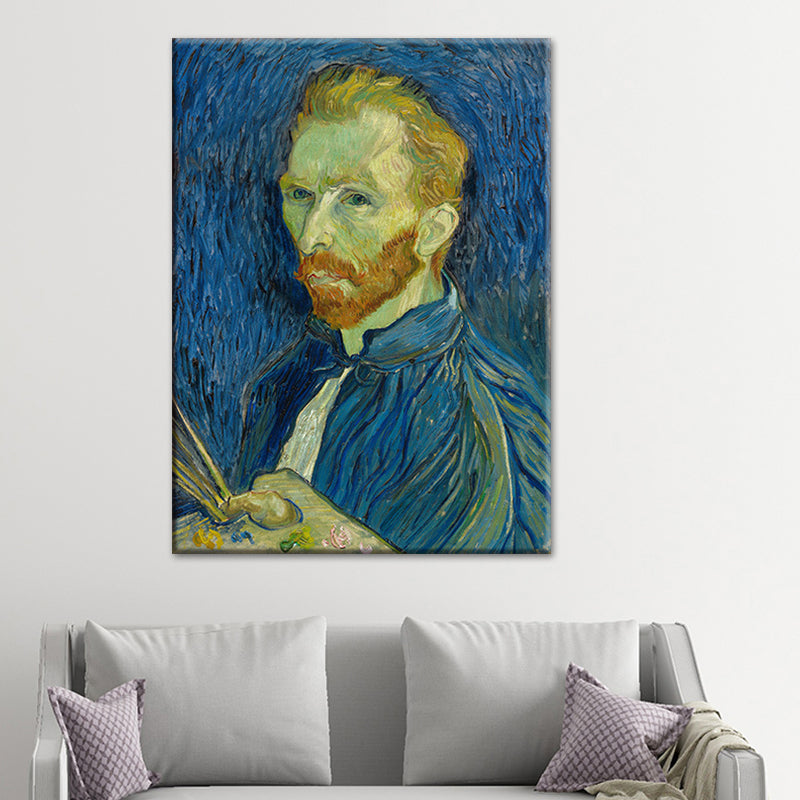 Van Gogh Self Portrait Painting Retro Style Textured Wall Art Decor for Living Room Clearhalo 'Arts' 'Canvas Art' 1641038
