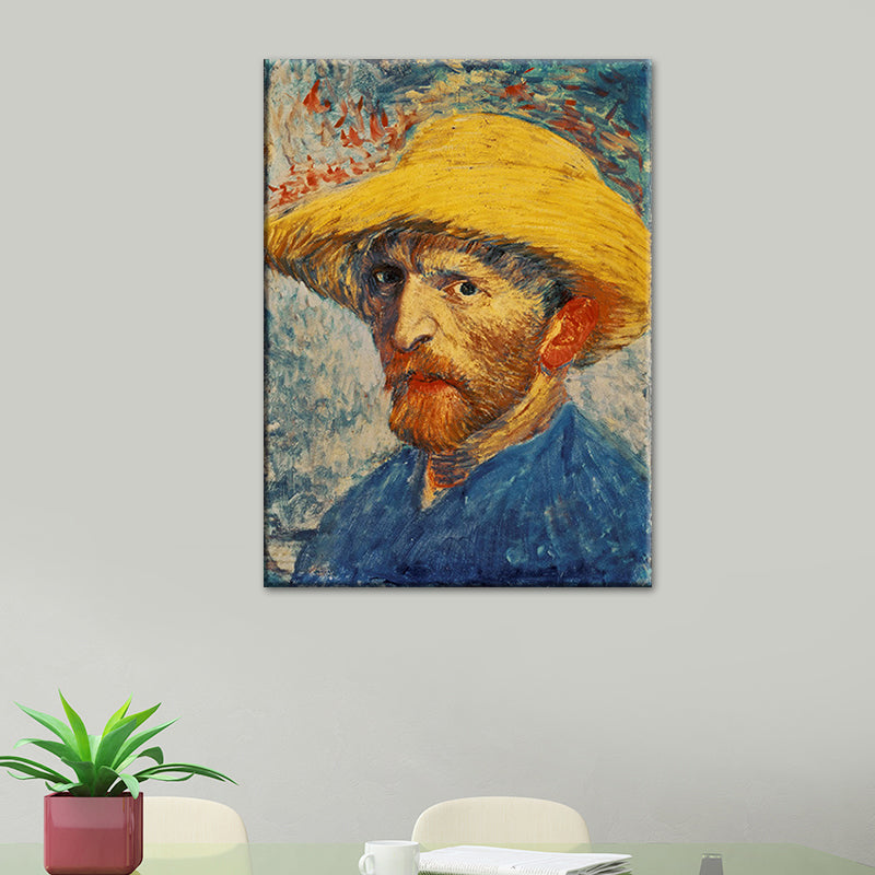 Van Gogh Self Portrait Painting Retro Style Textured Wall Art Decor for Living Room Clearhalo 'Arts' 'Canvas Art' 1641044