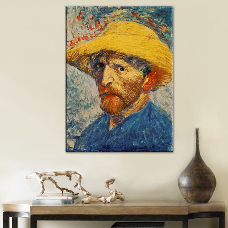 Van Gogh Self Portrait Painting Retro Style Textured Wall Art Decor for Living Room Clearhalo 'Arts' 'Canvas Art' 1641045