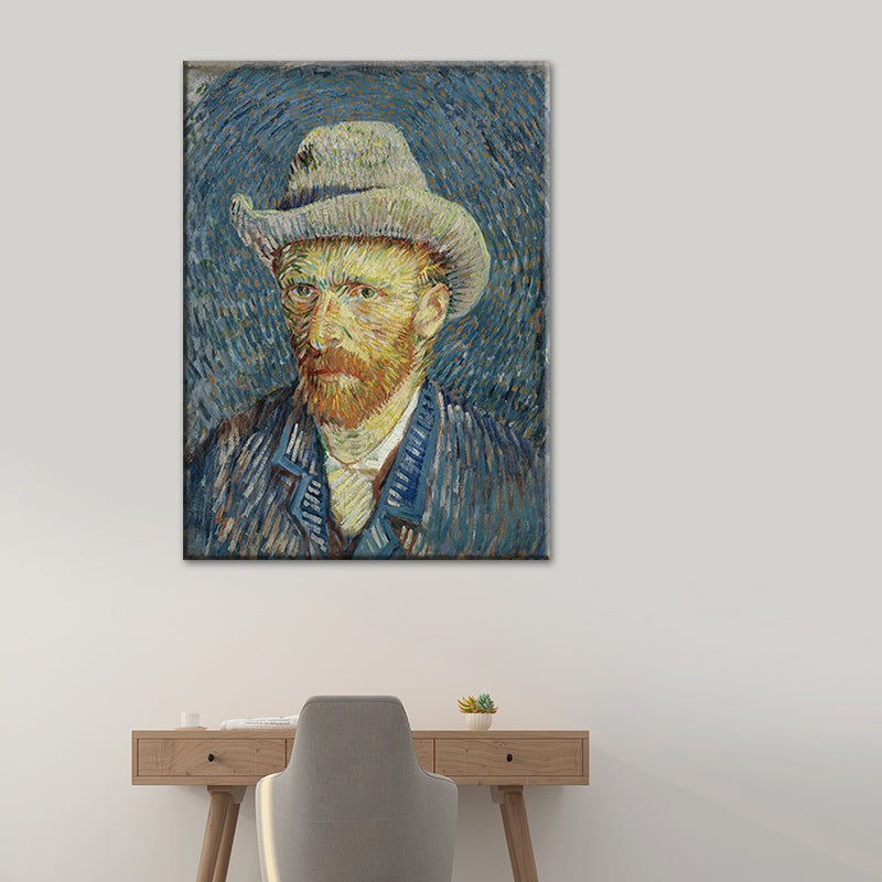 Van Gogh Self Portrait Painting Retro Style Textured Wall Art Decor for Living Room Clearhalo 'Arts' 'Canvas Art' 1641052